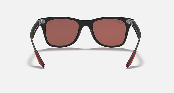 Ray-Ban RB4195M SCUDERIA FERRARI COLLECTION POLARIZED+ LENSES Black with Purple Mirror Silver Polarized+ Polarized+ lenses - Back