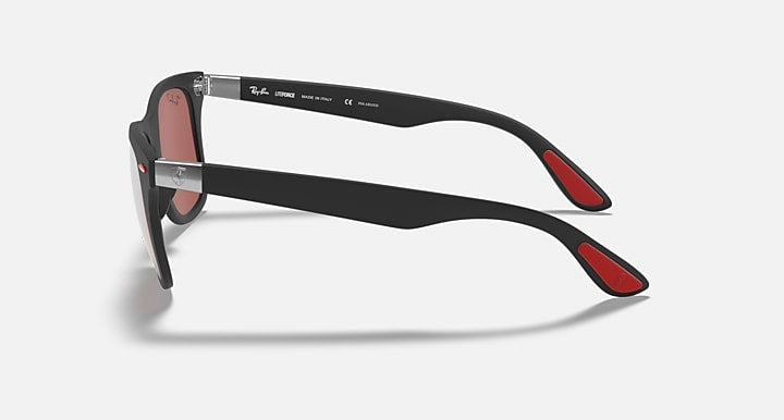 Ray-Ban RB4195M SCUDERIA FERRARI COLLECTION POLARIZED+ LENSES Black with Purple Mirror Silver Polarized+ Polarized+ lenses - Lateral