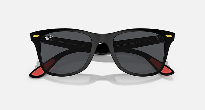 Ray-Ban RB4195M SCUDERIA FERRARI SPAIN LTD Black with Dark Grey Solid Color lenses - Closed Front