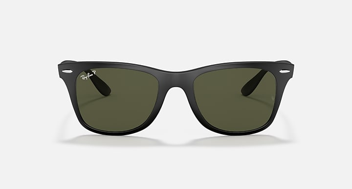 Ray-Ban WAYFARER LITEFORCE Black with G-15 Green Polarized Solid Color lenses - Front