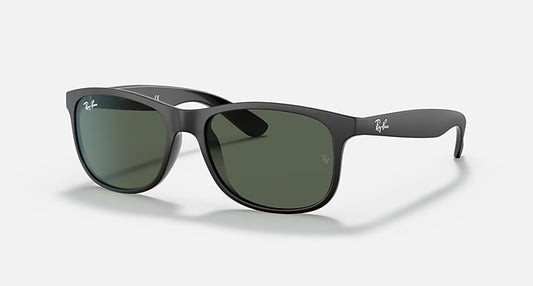 Ray-Ban ANDY Black with Green Solid Color lenses - Quarter