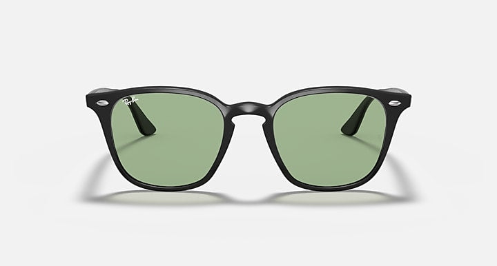 Ray-Ban RB4258 Black; Shiny Black with Light Green Classic Solid Color lenses - Front