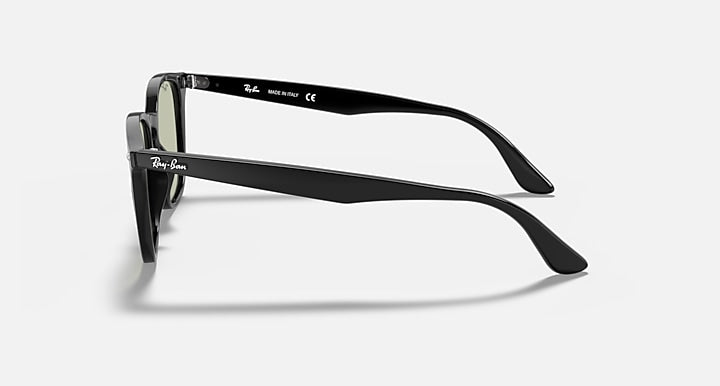 Ray-Ban RB4258 Black; Shiny Black with Light Green Classic Solid Color lenses - Lateral