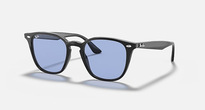 Ray-Ban RB4258 Black with Blue Classic Solid Color lenses - Quarter