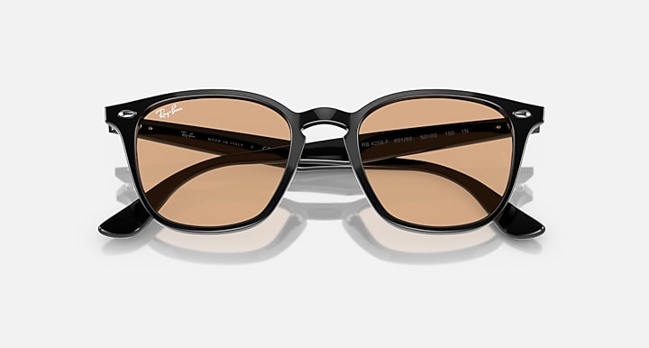 Ray-Ban RB4258 Black with Brown Solid Color lenses - Closed Front
