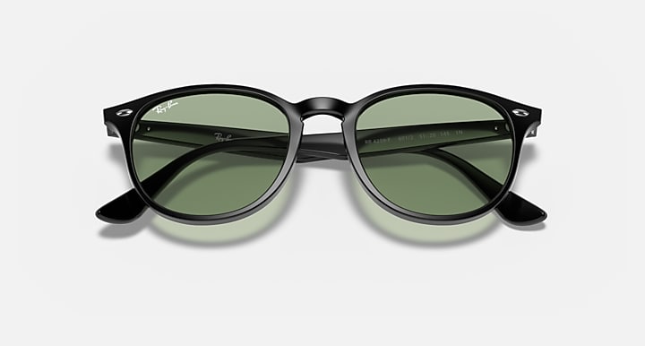 Ray-Ban RB4259 Black; Shiny Black with Light Green Classic Solid Color lenses - Closed Front