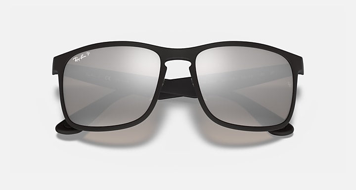 Ray-Ban RB4264 POLARIZED+ LENSES Black with Silver Polarized+ Polarized+ lenses - Closed Front