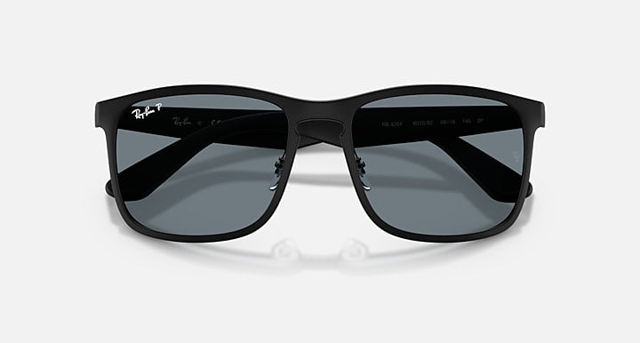 Ray-Ban RB4264 POLARIZED+ LENSES Matte Black with Blue Polarized+ Polarized+ lenses - Closed Front