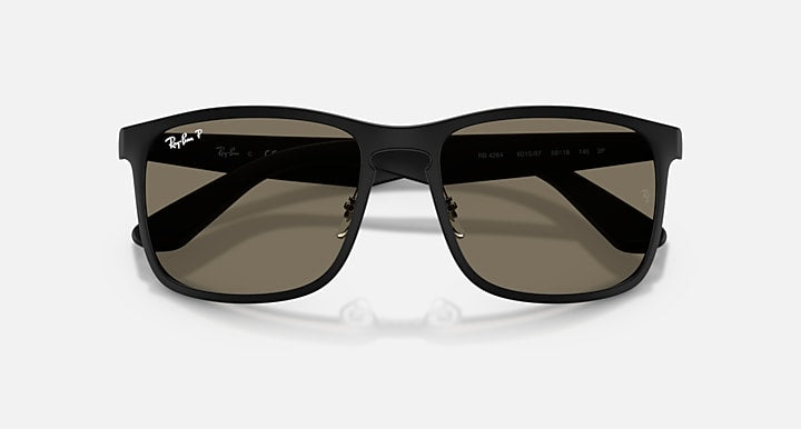Ray-Ban RB4264 POLARIZED+ LENSES Matte Black with Grey Polarized+ Polarized+ lenses - Closed Front