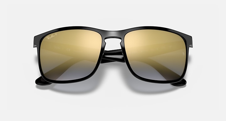 Ray-Ban RB4264 POLARIZED+ LENSES Black with Blue & Gold Polarized+ Polarized+ lenses - Closed Front