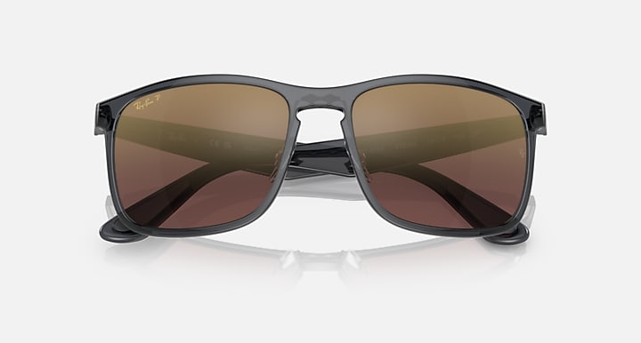 Ray-Ban RB4264 POLARIZED+ LENSES Grey with Violet Polarized+ Polarized+ lenses - Closed Front