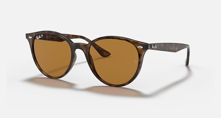 Ray-Ban RB4305 Light Havana; Tortoise with Brown Polarized Solid Color lenses - Quarter