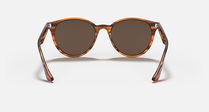 Ray-Ban RB4305 Striped Red Havana with Dark Brown Solid Color lenses - Back