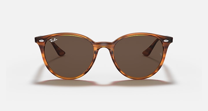 Ray-Ban RB4305 Striped Red Havana with Dark Brown Solid Color lenses - Front