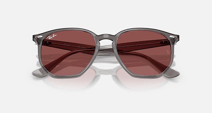Ray-Ban RB4306 Opal Grey with Dark Violet Solid Color lenses - Closed Front