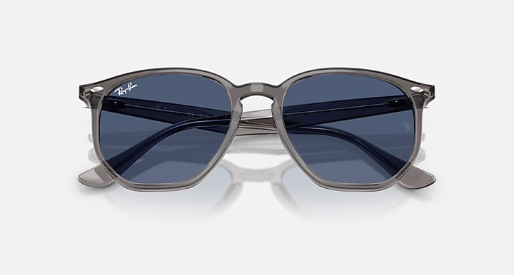 Ray-Ban RB4306 Opal Grey with Dark Blue Solid Color lenses - Closed Front