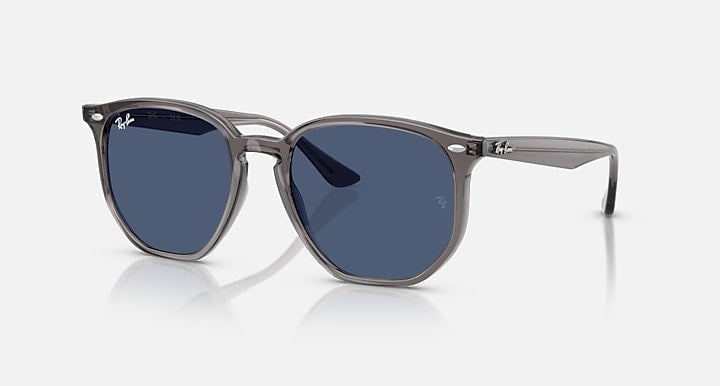 Ray-Ban RB4306 Opal Grey with Dark Blue Solid Color lenses - Quarter