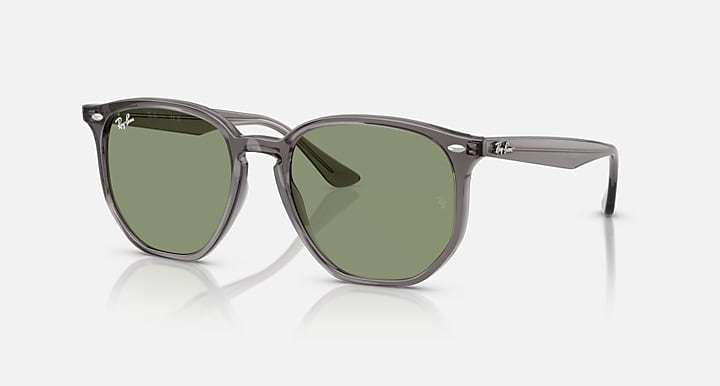Ray-Ban RB4306 Opal Grey with Green Solid Color lenses - Quarter