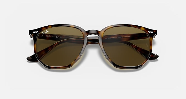 Ray-Ban RB4306 Light Havana with B-15 Brown Solid Color lenses - Closed Front