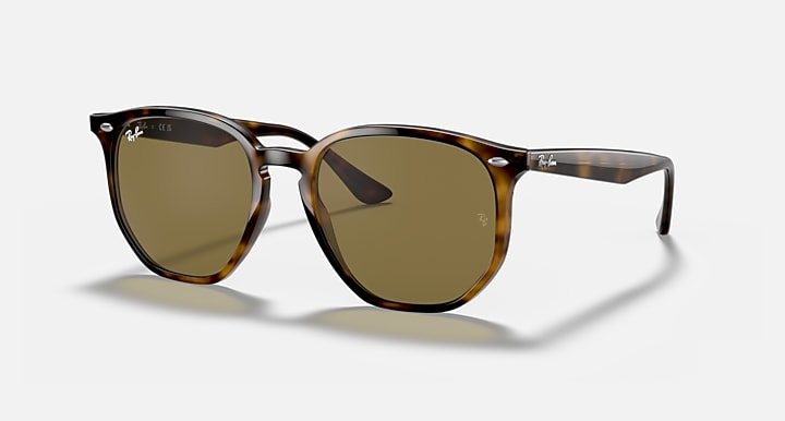 Ray-Ban RB4306 Light Havana with B-15 Brown Solid Color lenses - Quarter