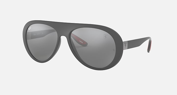 Ray-Ban RB4310M SCUDERIA FERRARI COLLECTION Grey with Grey Mirror Silver Solid Color - Mirror lenses - 30