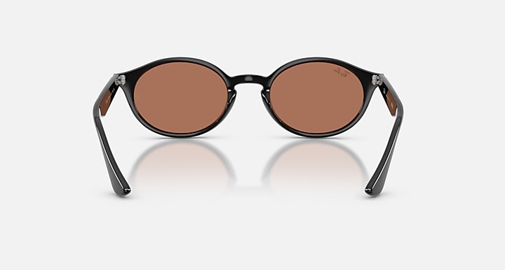 Ray-Ban RB4315 Black with Brown Mirror Gold Solid Color - Mirror lenses - Back