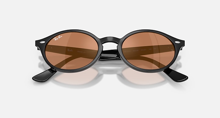 Ray-Ban RB4315 Black with Brown Mirror Gold Solid Color - Mirror lenses - Closed Front