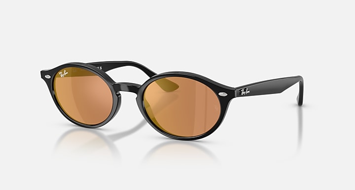 Ray-Ban RB4315 Black with Brown Mirror Gold Solid Color - Mirror lenses - Quarter