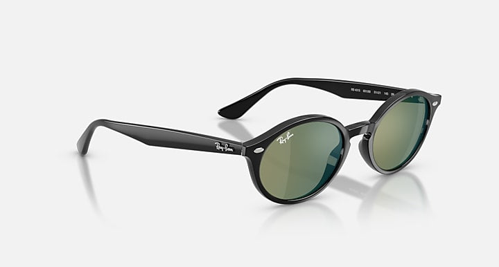 Ray-Ban RB4315 Black with Green Mirror Solid Color - Mirror lenses - Alternative