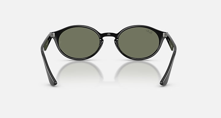 Ray-Ban RB4315 Black with Green Mirror Solid Color - Mirror lenses - Back