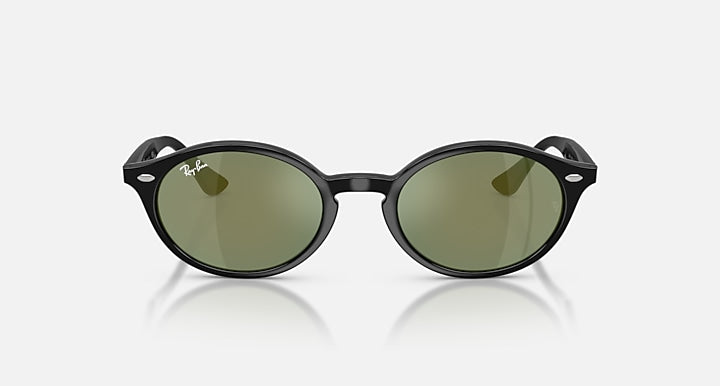 Ray-Ban RB4315 Black with Green Mirror Solid Color - Mirror lenses - Front