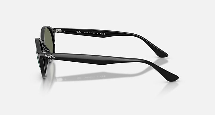 Ray-Ban RB4315 Black with Green Mirror Solid Color - Mirror lenses - Lateral