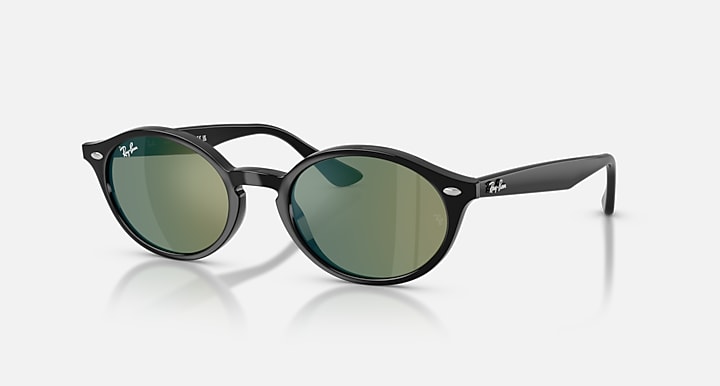 Ray-Ban RB4315 Black with Green Mirror Solid Color - Mirror lenses - Quarter