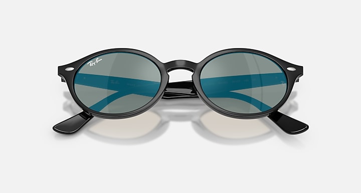 Ray-Ban RB4315 Black with Blue Mirror Solid Color - Mirror lenses - Closed Front