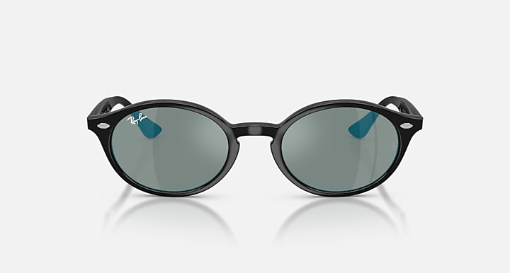 Ray-Ban RB4315 Black with Blue Mirror Solid Color - Mirror lenses - Front