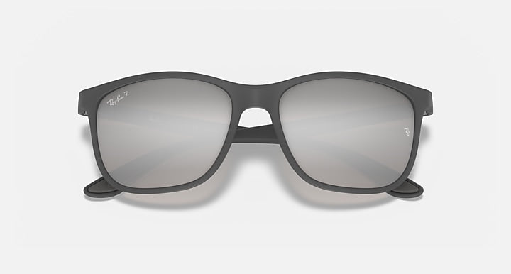 Ray-Ban RB4330 POLARIZED+ LENSES Grey with Silver Polarized+ Polarized+ lenses - Closed Front