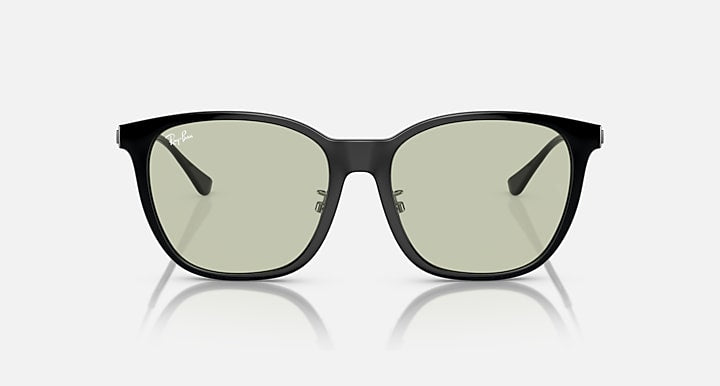 Ray-Ban RB4333D Black with Green Solid Color lenses - Front