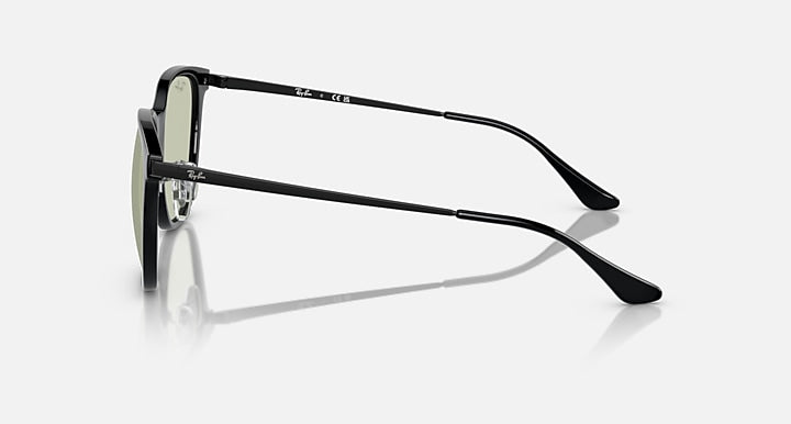Ray-Ban RB4333D Black with Green Solid Color lenses - Lateral