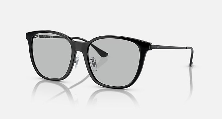 Ray-Ban RB4333D Black with Light Grey Solid Color lenses - Quarter