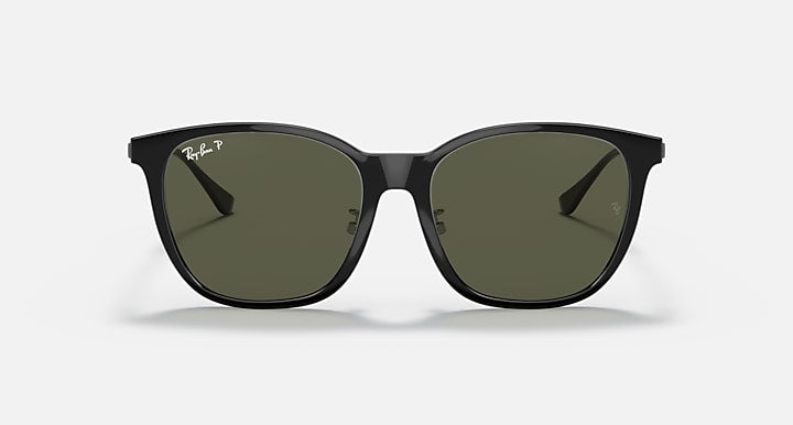Ray-Ban RB4333D Black with G-15 Green Polarized Solid Color lenses - Front
