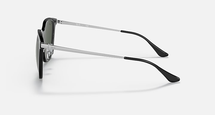 Ray-Ban RB4333D Black; Silver with G-15 Green Solid Color lenses - Lateral