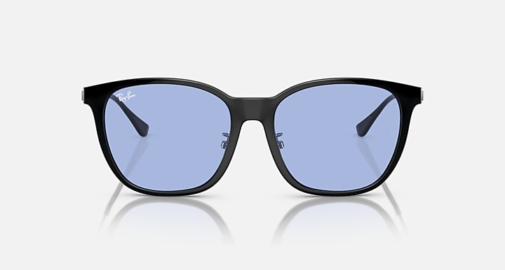 Ray-Ban RB4333D Black with Blue Solid Color lenses - Front