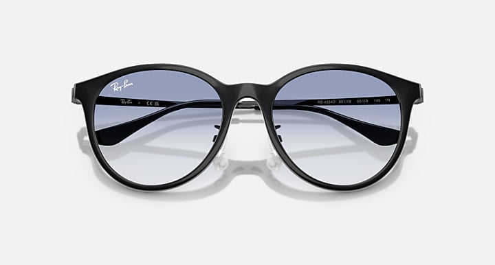 Ray-Ban RB4334D Black with Clear Gradient Light Blue Gradient lenses - Closed Front