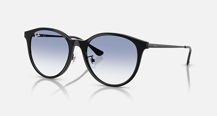 Ray-Ban RB4334D Black with Clear Gradient Light Blue Gradient lenses - Quarter
