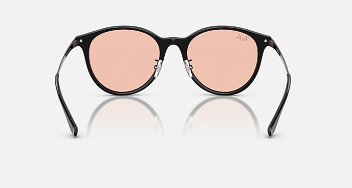 Ray-Ban RB4334D Black with Light Pink Solid Color lenses - Back