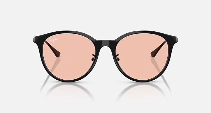 Ray-Ban RB4334D Black with Light Pink Solid Color lenses - Front