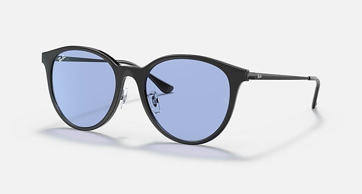 Ray-Ban RB4334D Black with Blue Classic Solid Color lenses - Quarter
