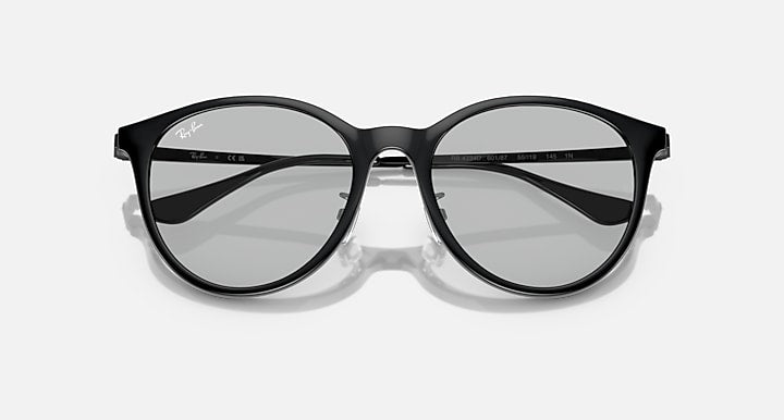 Ray-Ban RB4334D Black with Light Grey Solid Color lenses - Closed Front