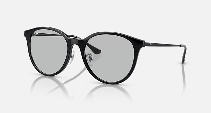 Ray-Ban RB4334D Black with Light Grey Solid Color lenses - Quarter