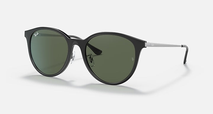 Ray-Ban RB4334D Black; Grey with G-15 Green Solid Color lenses - Quarter